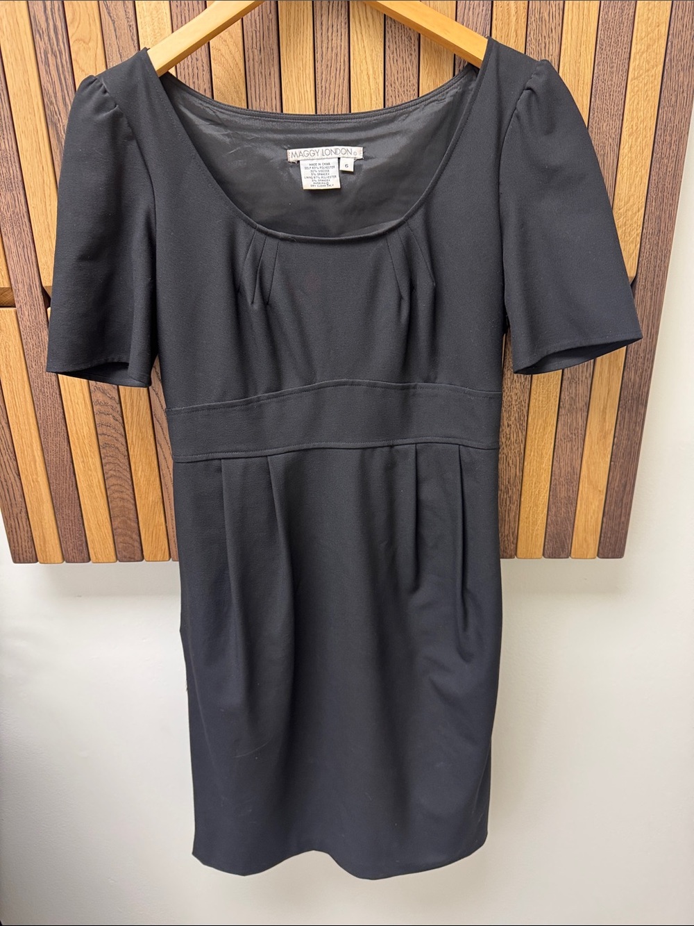 Maggy London Vintage Black Sheath Dress, size 6